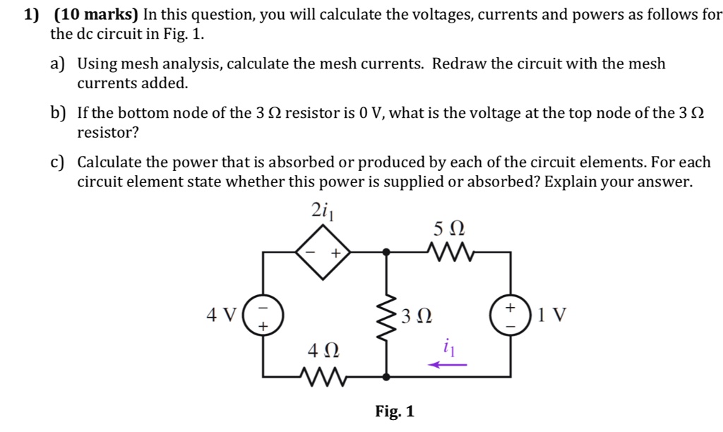 SOLVED In this question, you will calculate the voltages, currents