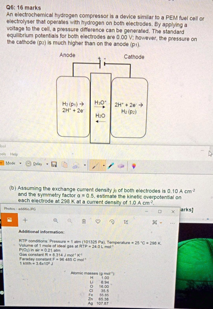 SOLVED Q6 16 marks An electrochemical hydrogen compressor is a device