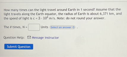 in one second light can travel around the whole earth