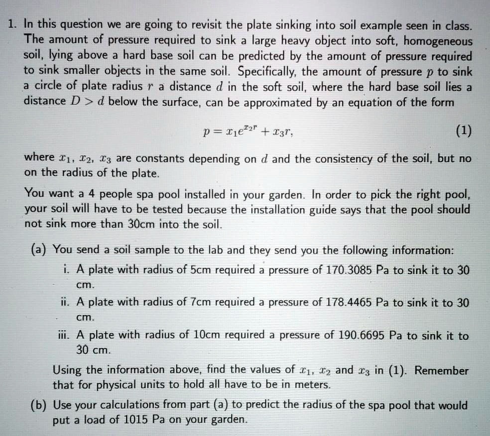 SOLVED In this question, we are going to revisit the plate sinking