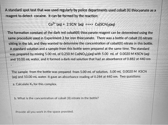 SOLVED A standard spot test that was used regularly by police