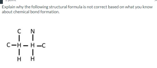 Explain why the following structural formula is not correct based on ...