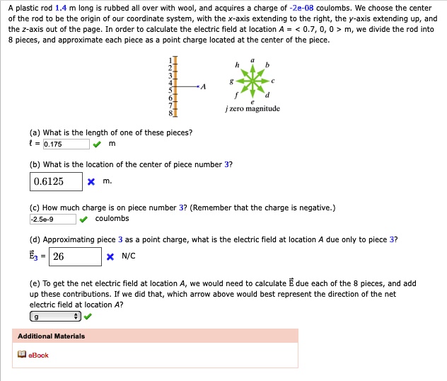 SOLVED Plastic rod 1.4 m long is rubbed over with wool and acquires a