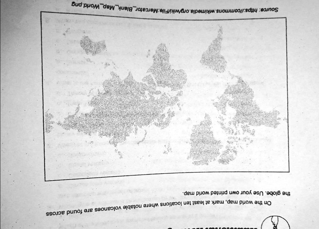 SOLVED On the world map, mark at least ten locations where notable volcanoes are found across