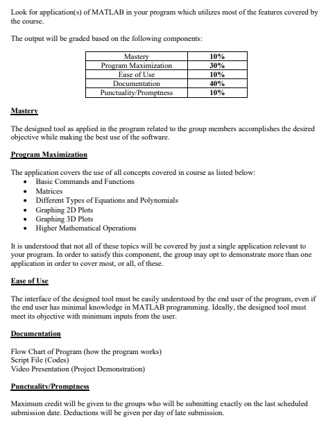 SOLVED: Create an application using MATLAB Look for applications of ...