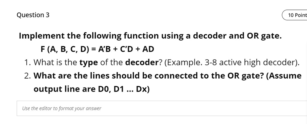 SOLVED: Question 3 10 Point Implement the following function using a ...