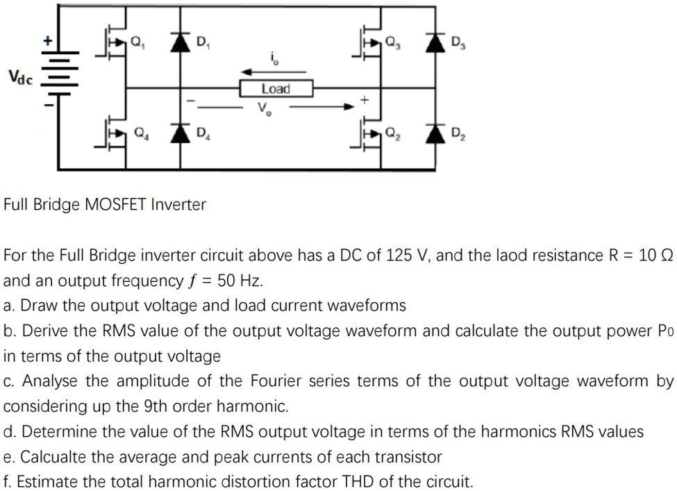 SOLVED Vac Load V Full Bridge MOSFET Inverter The Full Bridge inverter