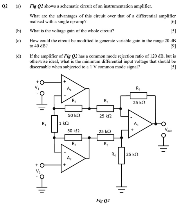 SOLVED Q2 (a) Fig Q2 shows a schematic circuit of an instrumentation