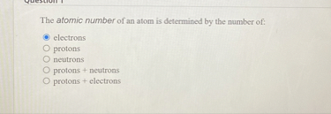 atomic number tells you how many protons and electrons