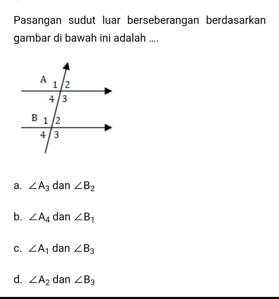 SOLVED: 18. Pasangan sudut warIni asrahbersebrangan berdasarkan gambar ...