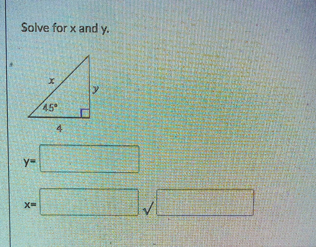 this is a special right triangle problem 10th grade geometry and i dont get it how do i get x into a squad root i keep getting whole numbers for x instead of a square root number 40773
