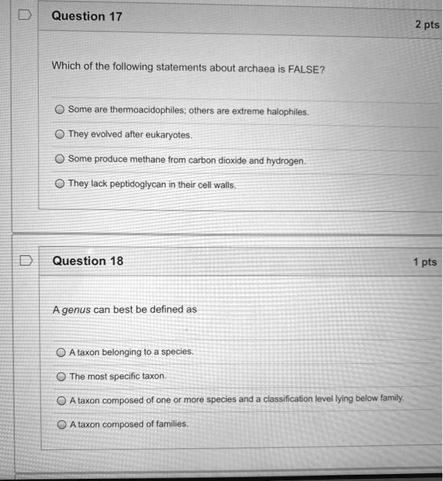 SOLVED Question 17 Which of the following statements about archaea is