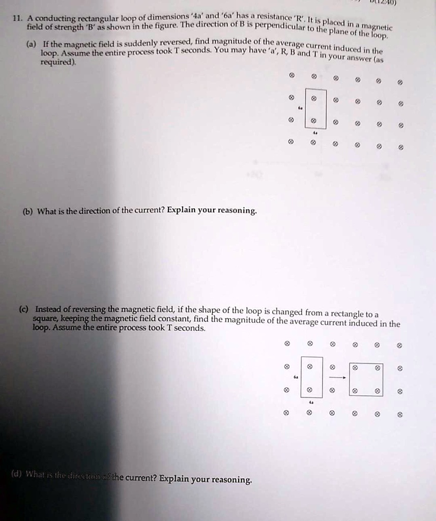 SOLVED: 11. conducting rectangular loop of dimensions '# Id 6hs ...