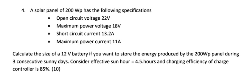 solved-a-solar-panel-of-200-wp-has-the-following-specifications