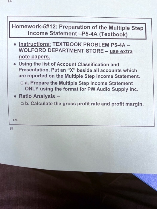 SOLVED Homework 5 12 Preparation of the Multiple Step Income