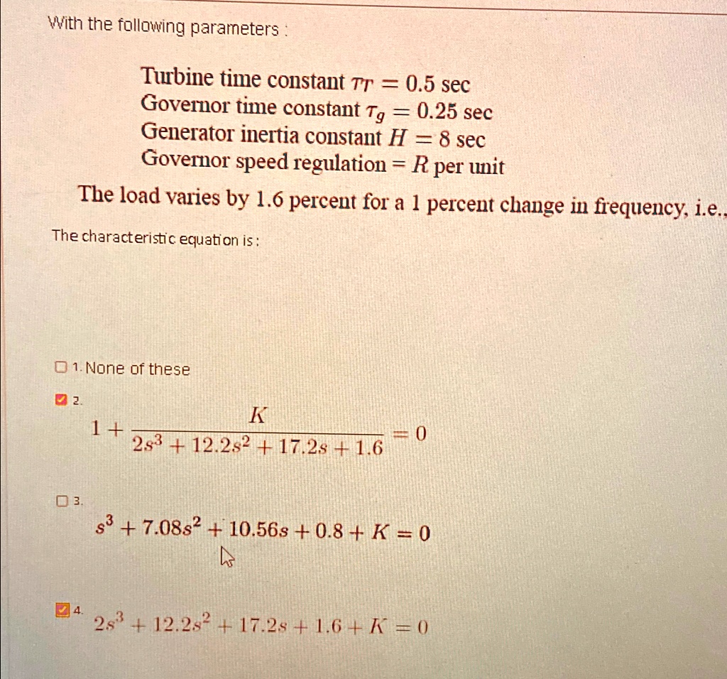 SOLVED: With the following parameters:time constant tau (T)=0.5sectime ...