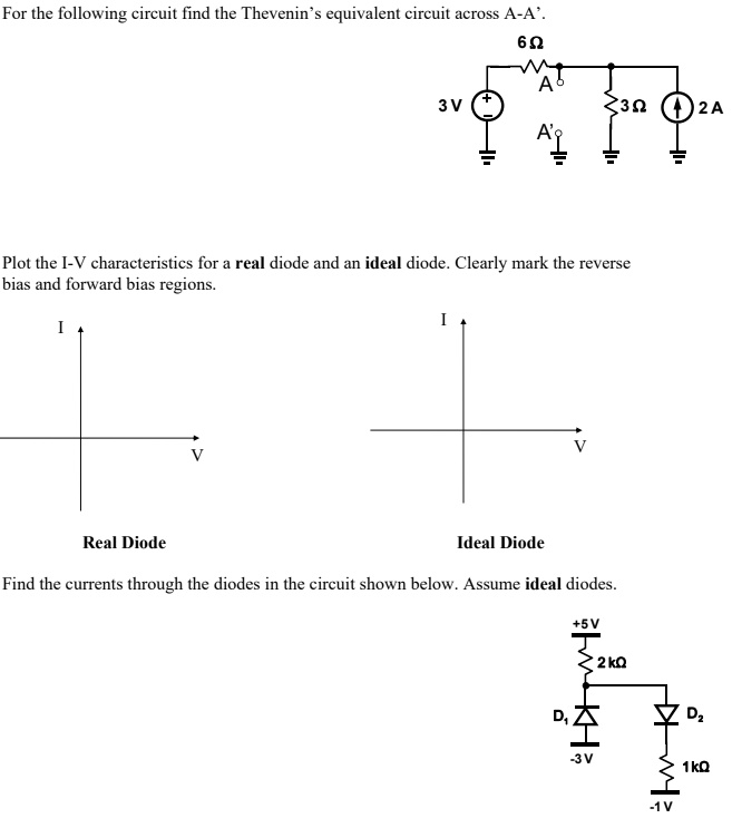 SOLVED For the following circuit, find the Thevenin's equivalent
