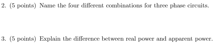 SOLVED: 2. (5 points) Name the four different combinations for three ...