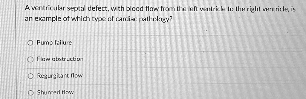 A ventricular septal defect, with blood flow from the left ventricle to ...
