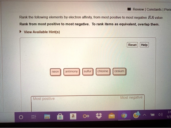 SOLVEDReview Constants Peric Rank the following elements by electron