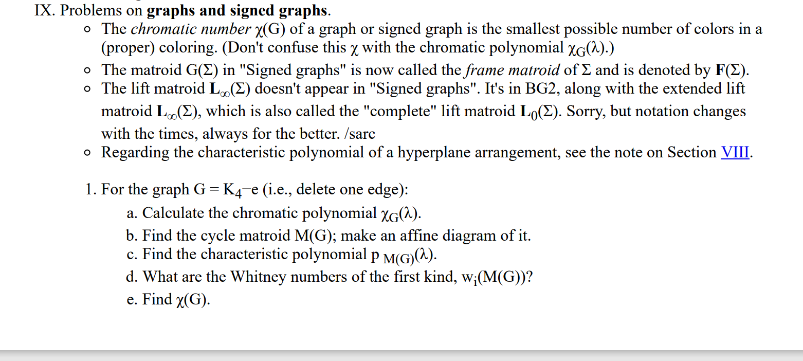SOLVED: IX. Problems on graphs and signed graphs. - The chromatic ...