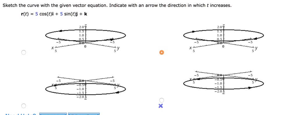 Solved Sketch The Curve With The Given Vector Equation Indicate With An Arrow The Direction In 