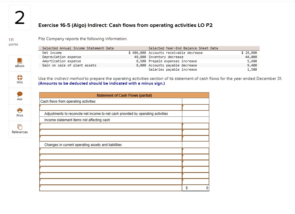 SOLVED: 2 Exercise 16-5(Algo)Indirect:Cash flows from operating ...