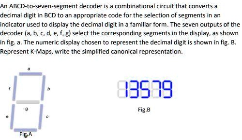 Solved An Abcd To Seven Segment Decoder Is A Combinational Circuit That Converts A Decimal 9380