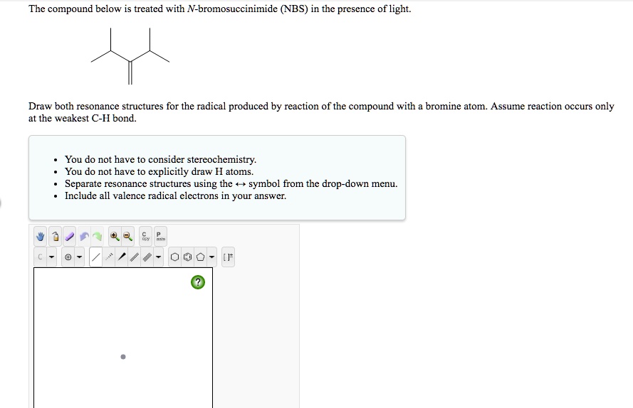 SOLVED The compound below is treated with Nbromosuccinimide (NBS) in