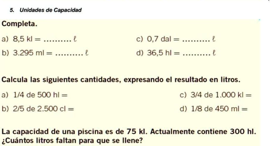 SOLVED: calcula las siguientes cantidades expresando el resultado en ...