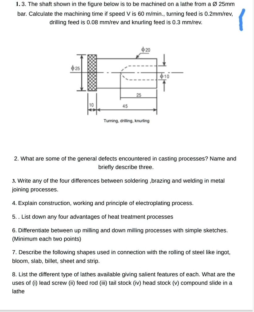 SOLVED Texts 1.3. The shaft shown in the figure below is to be