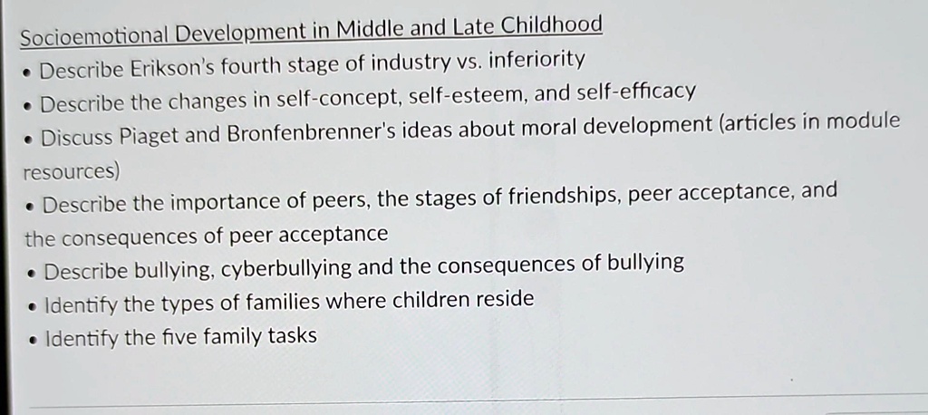 SOLVED Text Socioemotional Development in Middle and Late