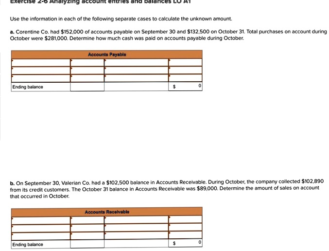 a. Corentine Co. had 152,000 of accounts payable on September 30 and132,500 on October 31. Total