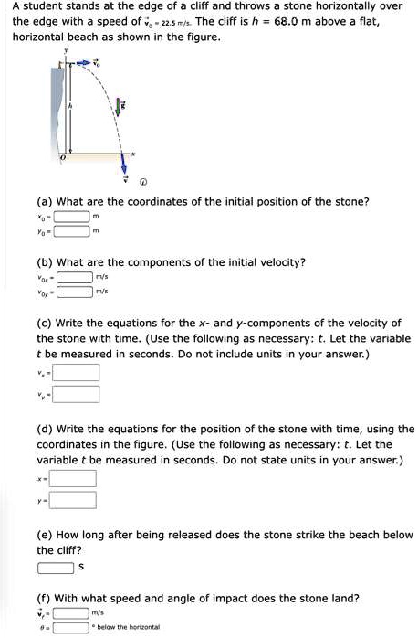 Solved:student Stands At The Edge Of Cliff And Throws Stone 