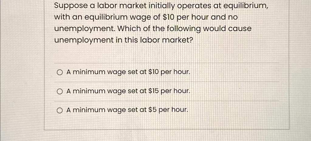 Suppose a labor market initially operates at equilibrium, with an ...