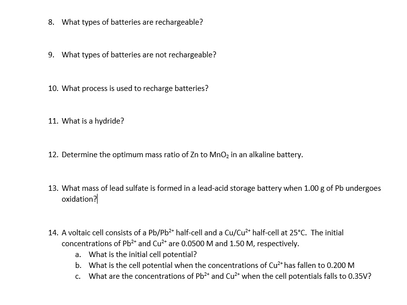 SOLVED: What Types Of Batteries Are Rechargeable? What Types Of ...