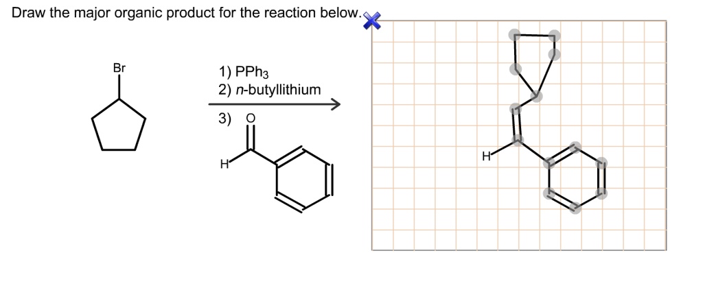 SOLVED: Draw the major organic product for the reaction below: 1) PPh3 ...