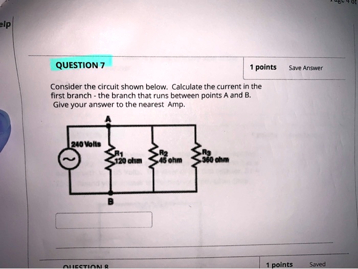 elp question 7 points save answer consider the circuit shown below ...