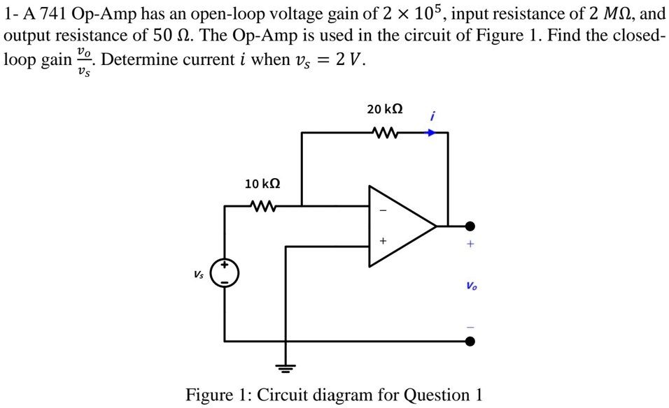 VIDEO solution: 1- A 741 Op-Amp has an open-loop voltage gain of 2 105 ...