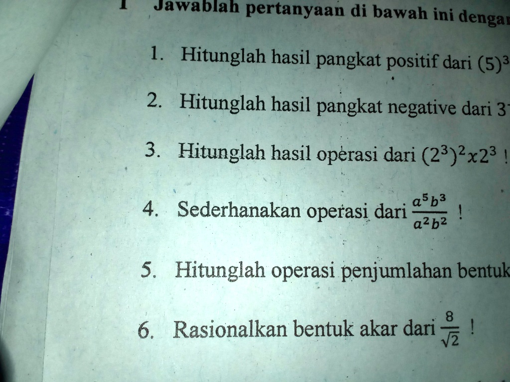 SOLVED: Yang no 4 tolong di jawab trima ksh Jawablah pertanyaan di ...