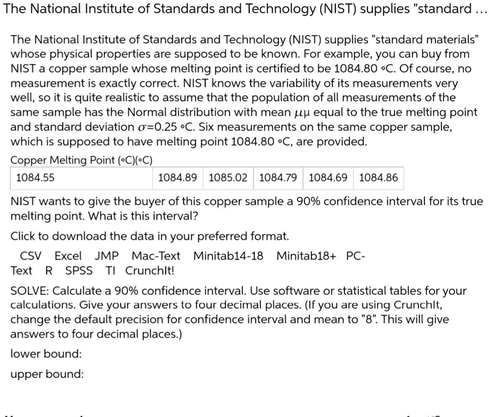 SOLVED The National Institute of Standards and Technology (NIST