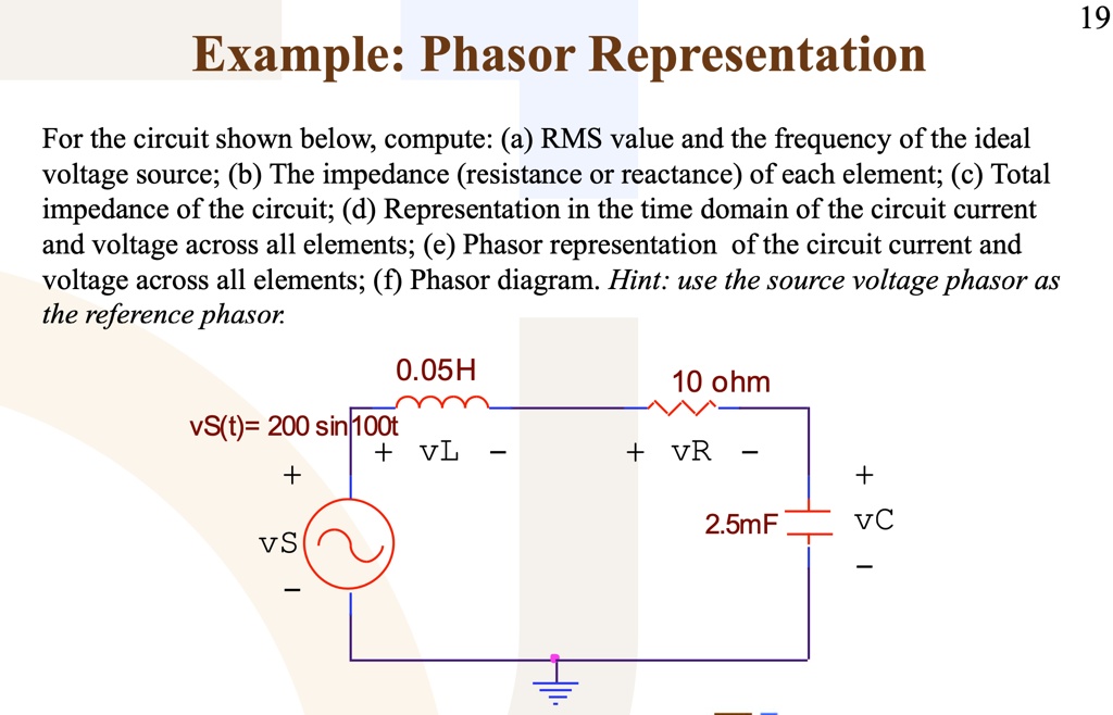 SOLVED: show complete solution 19 Example: Phasor Representation For ...