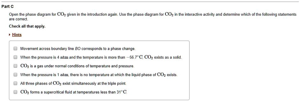 SOLVED: Partc Open the phase diagram for CO given in the introduction ...