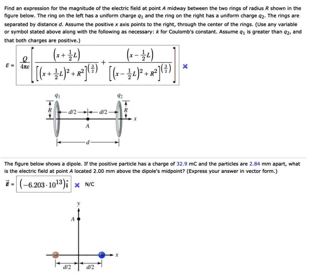 Find an expression for the magnitude of the electric field at point A ...