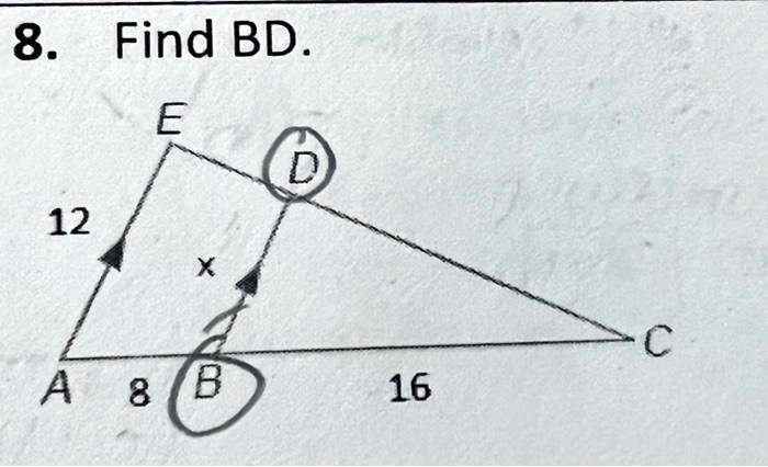 8. Find BD.