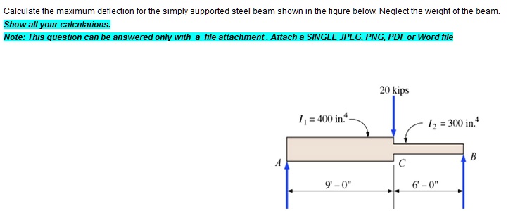 SOLVED: Calculate the maximum deflection for the simply supported steel ...