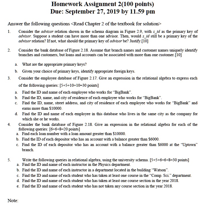 homework assignment 2100 points due september 27 2019 by 1159 pm answer ...
