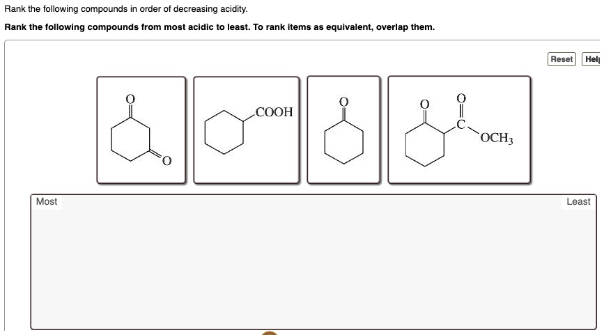 Solved Rank The Following Compounds In Order Of Decreasing Acidity Rank The Following 8172