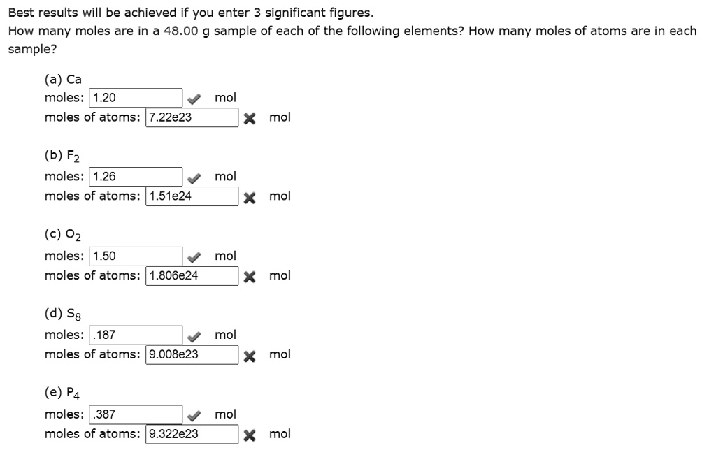 SOLVED Best results will be achieved if you enter 3 significant