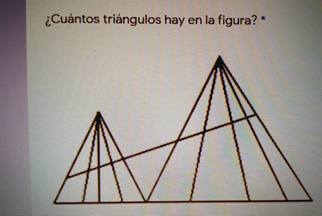 SOLVED: ¿Cuántos triángulos hay en la figura? Se usa una fórmula ...